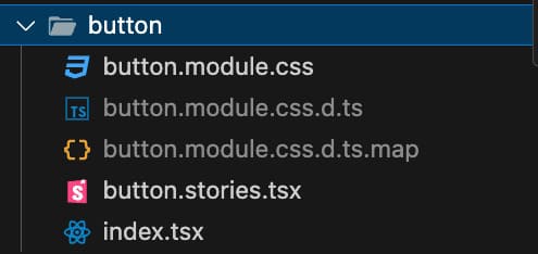 1つのディレクトリにCSS Modulesのファイルとコンポーネントのファイル、型定義のファイルが存在している